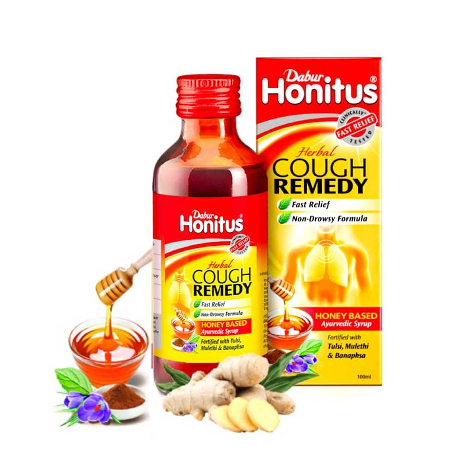 Dabur Honitus Herbal Cough Remedy Syrup 100ml Ehavene
