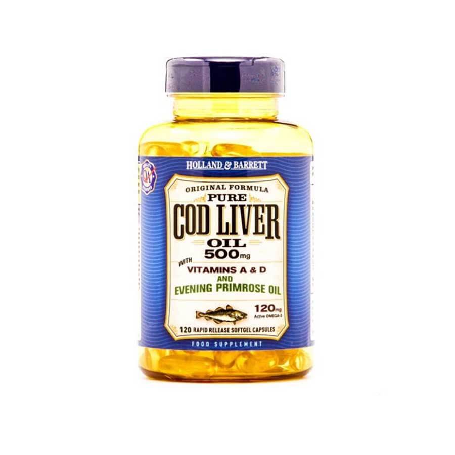Holland & Barrett Cod Liver Oil 500mg With Evening Primrose 120