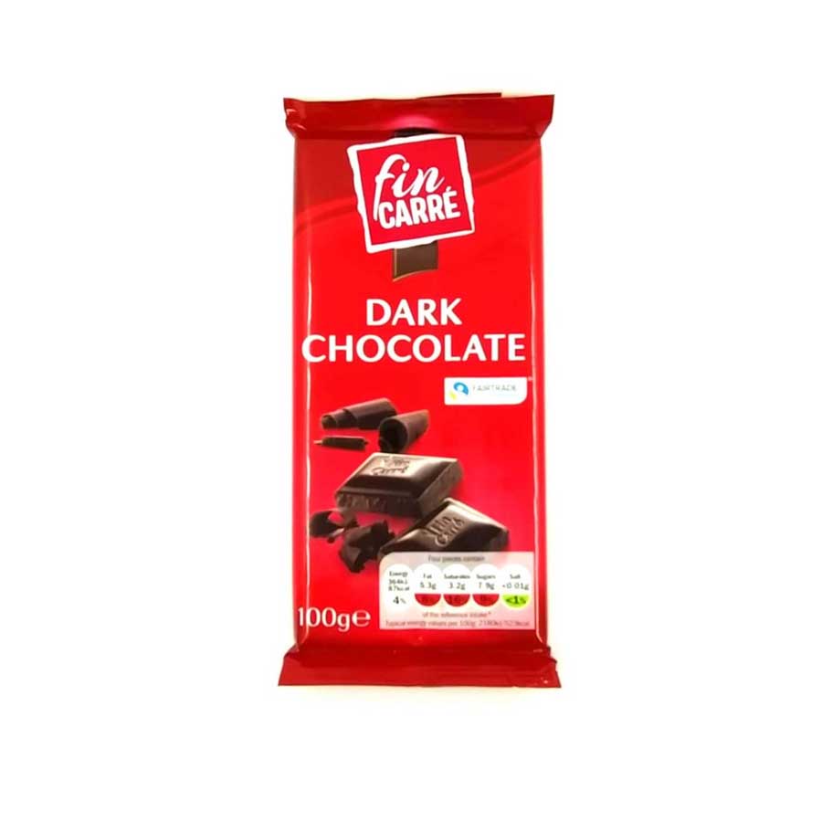 Lidl Fin Carre Dark Chocolate Bar 100gm Ehavene