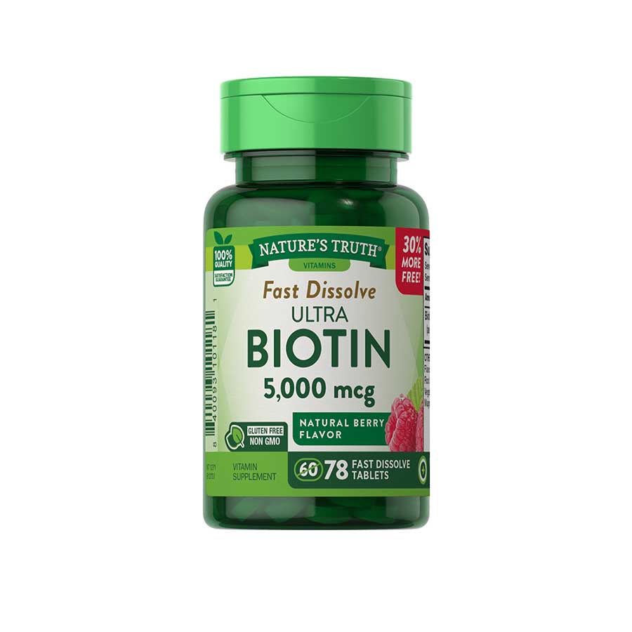 Nature’s Truth Fast Dissolve Ultra Biotin 5000mcg 78 Tablets | Ehavene